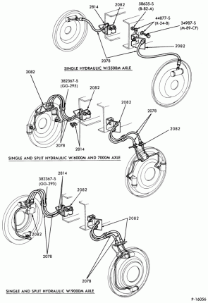 BRAKE SYSTEMS-(1980/82) - single and split-hydraulic w/vacuum booster- front jounce hoses-F-FT600/800