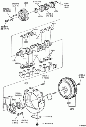8 CYL. 7.8L AND 8.8L (477 AND 534 C.I.D.) GAS-CRANKSHAFT, FLYWHEEL & RELATED PARTS-6 cyl. 401 (6.6L)