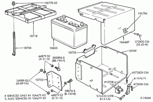 BATTERY CARRIERS-CF-CFT600/800-6 cyl. 401 (6.6L) and 474 (7.8L) Diesel (2-12 volt batteries)