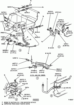 PARKING BRAKES-Parking brake system  - front section  - B/T 84 (cowl)- Page B-F-FT600/800