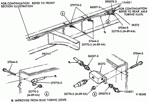 PARKING BRAKES-Parking brake system  - front section  - rear frame tubing - B/T 81 (cab)-F600/800