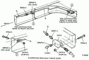 PARKING BRAKES-Parking brake system  - front section   - rear frame tubing- B/T 84 (cowl)-F600/800