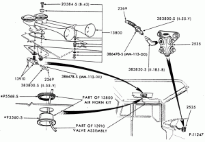 HORN BUTTON OR RING-Air horn installation-F-FT600/900