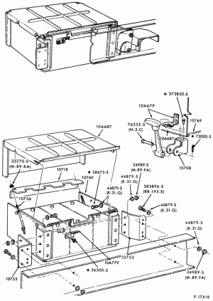 BATTERY CARRIERS-F-FT900-8 cyl. 636 Cat. Diesel - 2 or 3 12 volt batteries - frame mounted