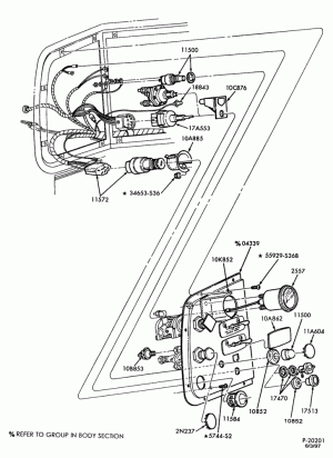 INSTRUMENT CLUSTERS-(1987/)-L-LA-LL-LN-LNT-LS-LT-LTA-LTL-L.H.-w/air brakes