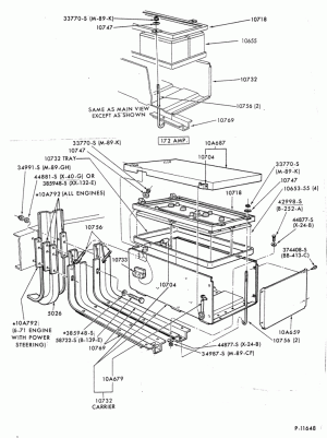 BATTERY CARRIERS-L-LA-LN-LNT-LS-LT-LTA-LTS900-diesel-(2, 3 or 4 - 12 volt 78, 80 or 93 amp. batteries)