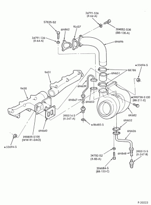 6 CYL. 6.6L (401 C.I.D.) AND 7.8L (474 C.I.D.) DIESEL-Turbocharger, manifold and related-Exc. air to air intercooler