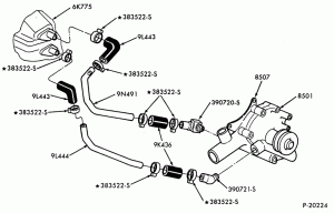 6 CYL. 6.6L (401 C.I.D.) AND 7.8L (474 C.I.D.) DIESEL-Intercooler lines & related parts-CF-CFT700/800