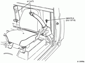 SEATS AND SEAT BELTS-Front seat belt - w/retractor - Bostrom seat-F-FT600/900