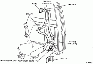 SEATS AND SEAT BELTS-Front seat belt - w/retractor - National seat-F-FT600/900