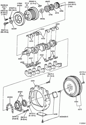 8 CYL. 7.8L AND 8.8L (477 AND 534 C.I.D.) GAS-CRANKSHAFT, FLYWHEEL & RELATED PARTS-6 cyl. 474 (7.8L)