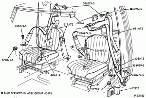 SEATS AND SEAT BELTS-Front seat belt - w/retractor - w/articulated seat - pass.-F-FT600/900