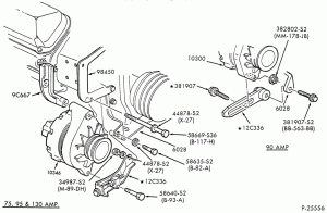 DISTRIBUTOR AND IGNITION SYSTEM-Alternator mounting brackets - 8 cyl. 7.0L gas MFI