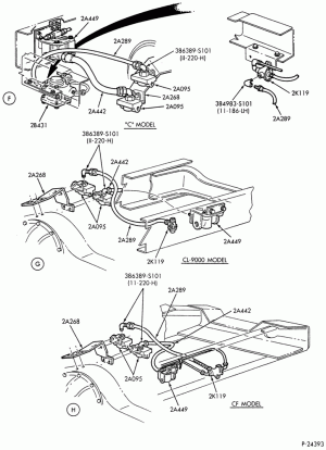 BRAKE SYSTEMS-Air brake system - rear frame tubing - rear axle jounce hoses - Page B-F-FT700/900