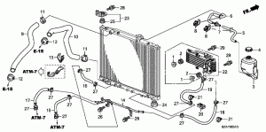 IC engine cooling system: pipes, flanges, valves