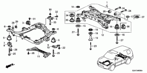 Front, rear subframe