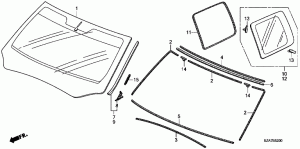 FRONT WINDSHIELD/QUARTER GLASS