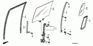 REAR DOOR GLASS/DOOR REGU LATOR