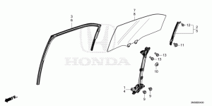 REAR DOOR GLASS/REGULATOR