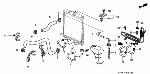 IC engine cooling system: pipes, flanges, valves