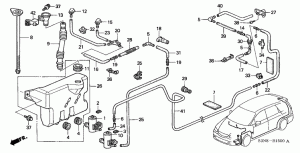 Electrical pump for windshield washer tank