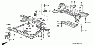 Front, rear subframe