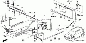 Electrical pump for windshield washer tank