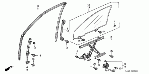 FRONT DOOR WINDOWS/ DOOR REGULATOR