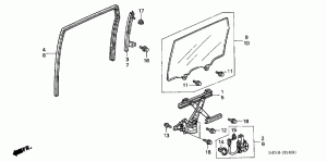 REAR DOOR WINDOWS/ DOOR REGULATOR