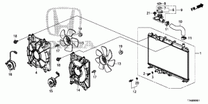 IC engine cooler: fan, electric motor
