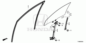FRONT DOOR GLASS/REGULATO R
