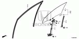 FRONT DOOR GLASS/REGULATO R