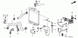 IC engine cooling system: pipes, flanges, valves
