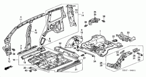 Spare wheel bottom, floor, well