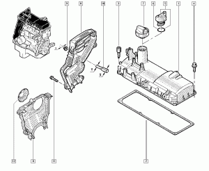 Cylinder head - valve rocker cover 2