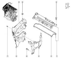 Cylinder head - valve rocker cover 2