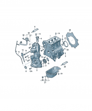 Cylinder block with pistons 2
