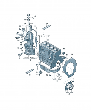 Cylinder block with pistons 1