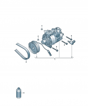 Compresor A/C cu cuplaj electromagnetic