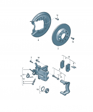 Floating caliper brake 1
