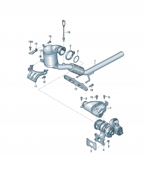 Exhaust pipe with catalyst 2