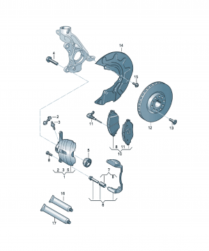 Floating caliper brake 4