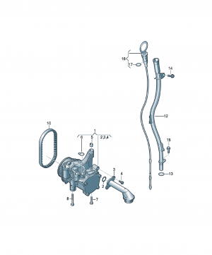Oil pump with integrated vacuum pump 1
