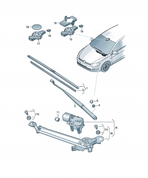 Aero wiper arm with wiper blade