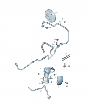 Vacuum hoses for brake servo
