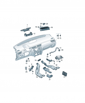 Air and footwell heater ducts, air hoses and vents