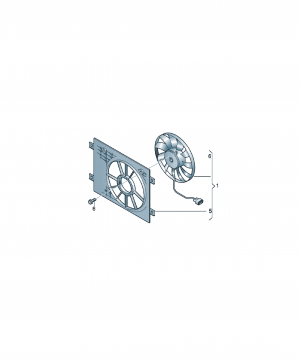 Radiator fan with fan ring