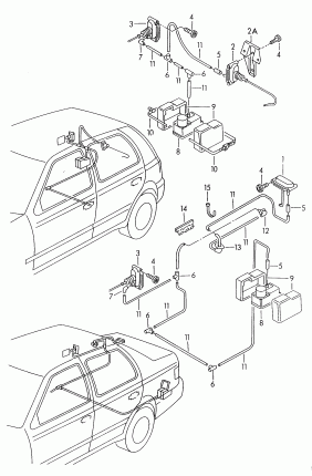 Central locking system for tailgate and fuel filler flap