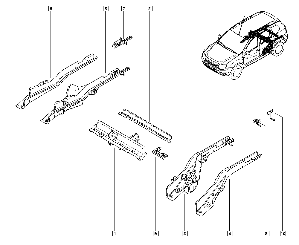 Рено дастер схема кузова