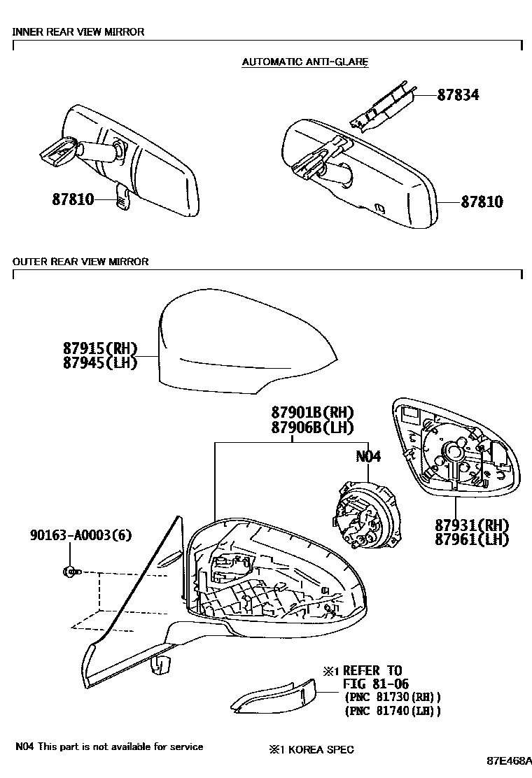 inner rear view mirror holder cover